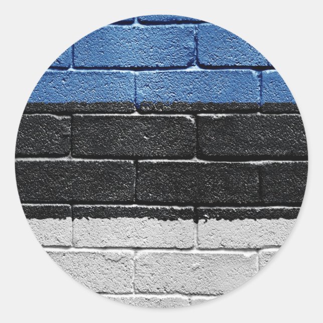 Sticker Rond Drapeau de l'Estonie (Devant)