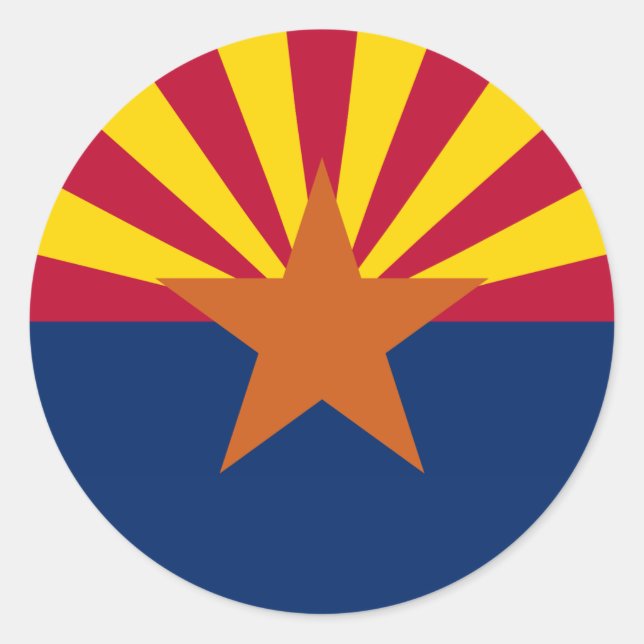 Sticker Rond Drapeau de l'État d'Arizona (Devant)