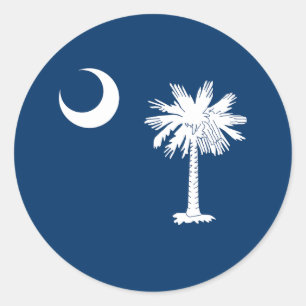 Sticker Rond Drapeau de l'État de Caroline du Sud