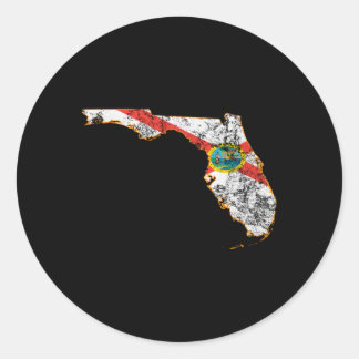 Sticker Rond Drapeau De L'État De Floride