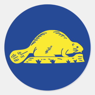 Sticker Rond Drapeau de l'État de l'Oregon