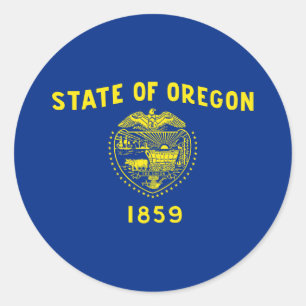 Sticker Rond Drapeau de l'État de l'Oregon
