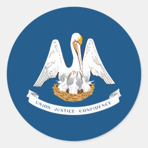 Sticker Rond Drapeau de l'État de Louisiane
