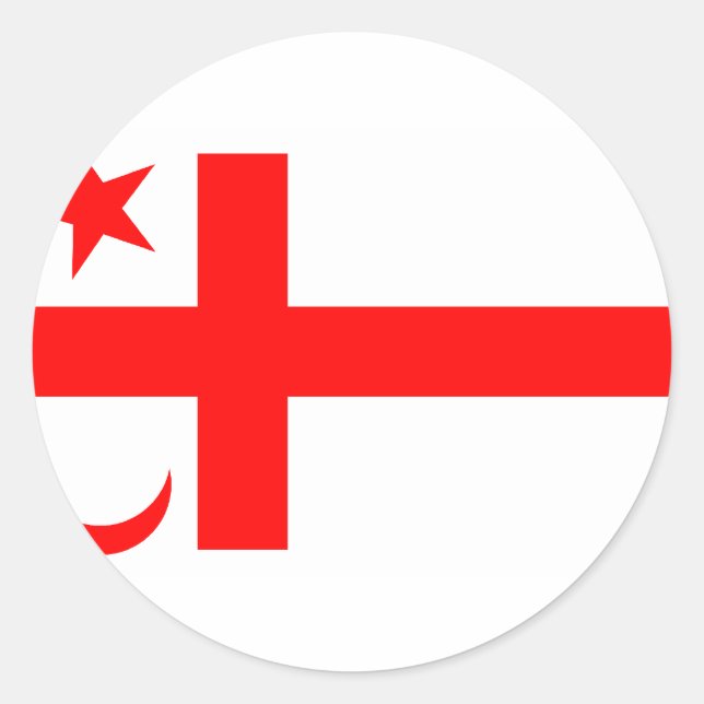 Sticker Rond Drapeau de l'État de Mikmaq (Devant)