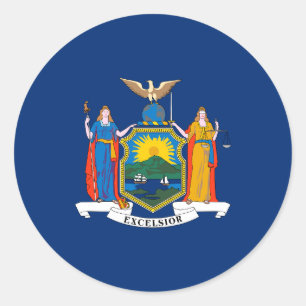 Sticker Rond Drapeau de l'État de New York