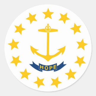 Sticker Rond Drapeau de l'État de Rhode Island