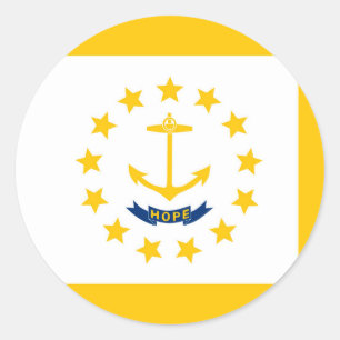 Sticker Rond Drapeau de l'État de Rhode Island