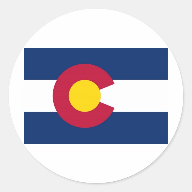 Sticker Rond Drapeau de l'État du Colorado (Devant)