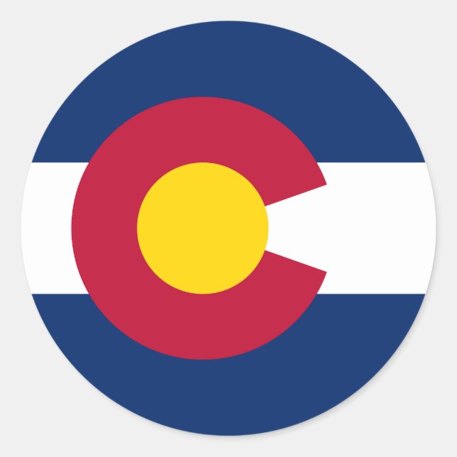 Sticker Rond Drapeau de l'État du Colorado (Devant)