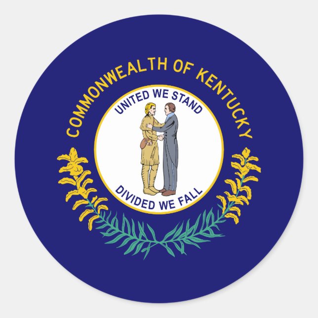 Sticker Rond Drapeau de l'État du Kentucky (Devant)