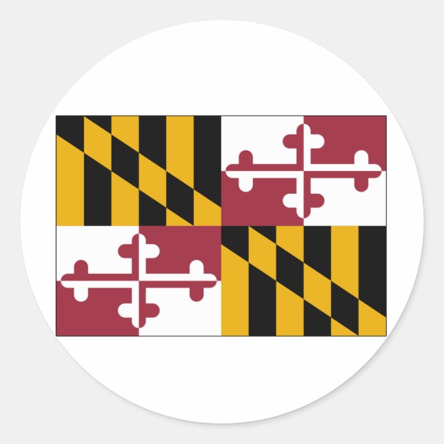 Sticker Rond Drapeau de l'État du Maryland (Devant)