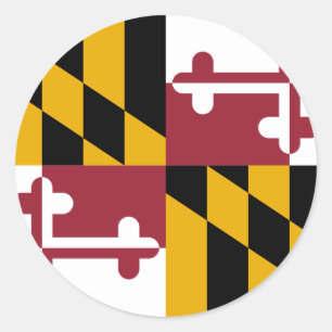 Sticker Rond Drapeau de l'État du Maryland