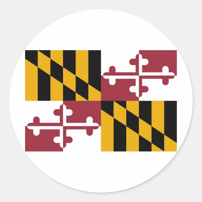 Sticker Rond Drapeau de l'État du Maryland (Devant)