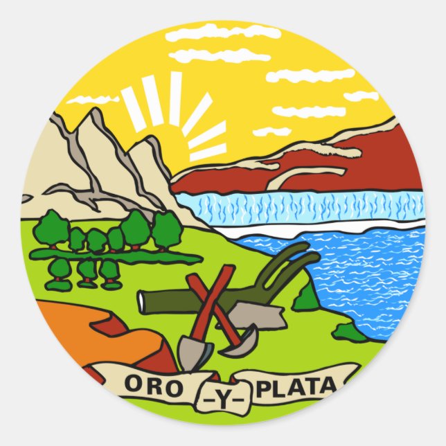 Sticker Rond Drapeau de l'État du Montana (Devant)