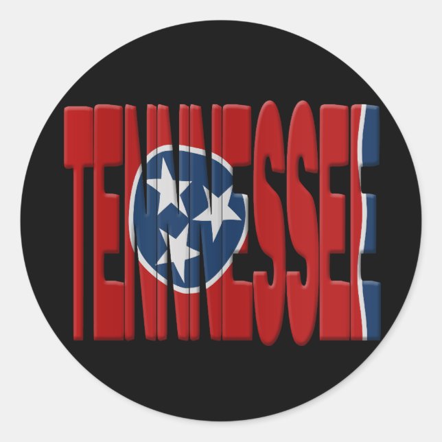 Sticker Rond Drapeau de l'État du Tennessee (Devant)