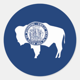 Sticker Rond Drapeau de l'État du Wyoming