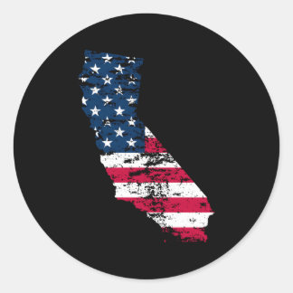 Sticker Rond Drapeau De L'État Patriotique De Californie