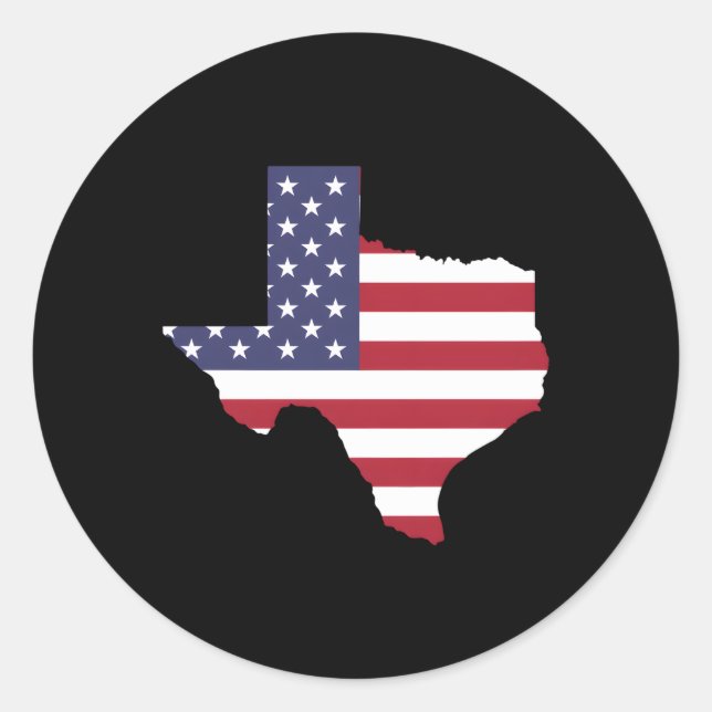 Sticker Rond Drapeau De L'État Patriotique Du Texas (Devant)