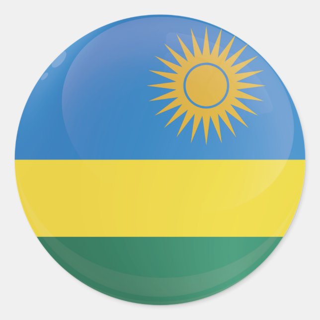 Sticker Rond Drapeau de l'icône ronde du Rwanda (Devant)
