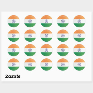 Sticker Rond Drapeau de l'icône ronde indienne