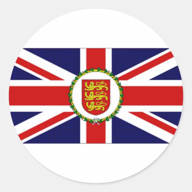 Sticker Rond Drapeau de lieutenant le Gouverneur du Jersey (Devant)