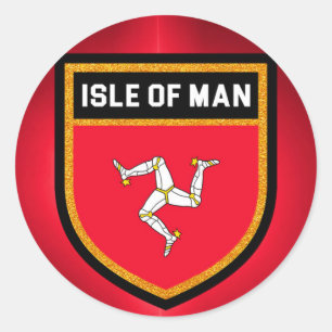 Sticker Rond Drapeau de l'île de Man