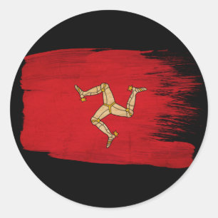 Sticker Rond Drapeau de l'île de Man