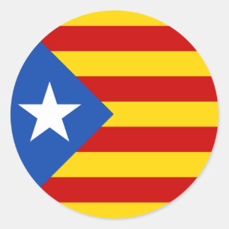 Sticker Rond Drapeau de l'indépendance catalane "L'Estelada Bla