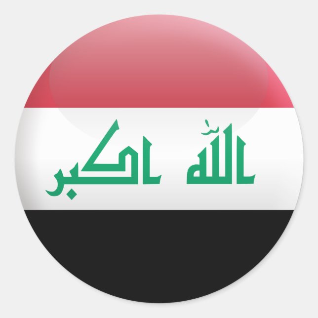 Sticker Rond Drapeau de l'Irak (Devant)