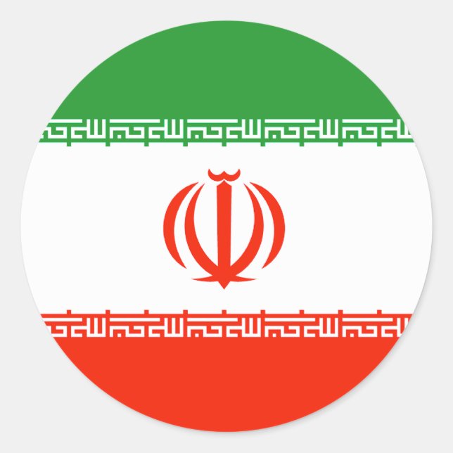 Sticker Rond Drapeau de l'Iran (Devant)