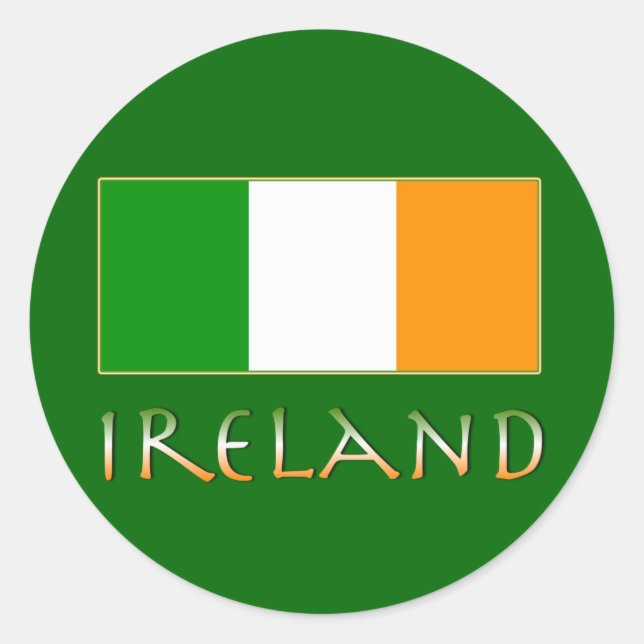 Sticker Rond Drapeau de l'Irlande (Devant)