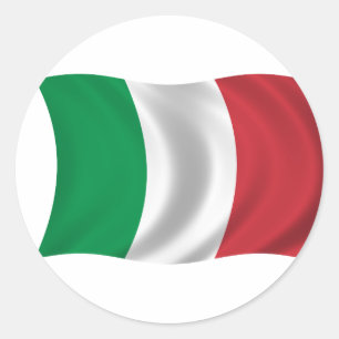 Sticker Rond Drapeau de l'Italie