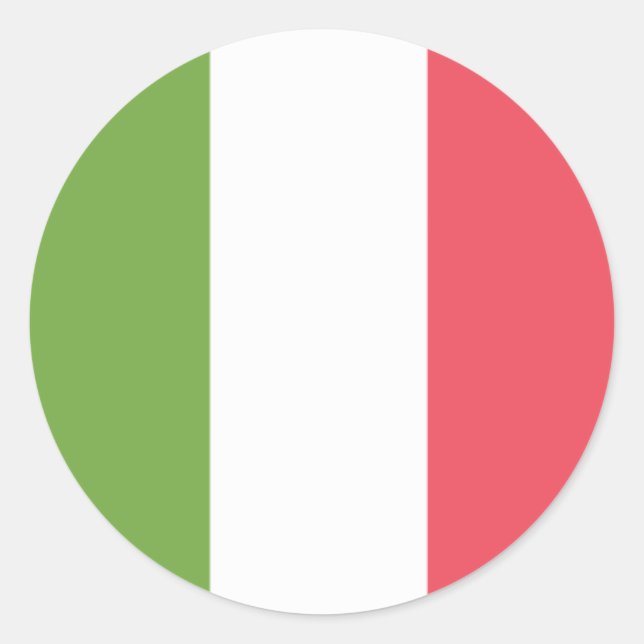Sticker Rond Drapeau de l'Italie (Devant)