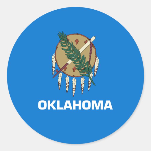 Sticker Rond Drapeau de l'Oklahoma, drapeau de l'Oklahoma (Devant)
