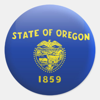 Sticker Rond Drapeau de l'Oregon