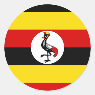 Sticker Rond Drapeau de l'Ouganda
