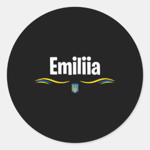 Sticker Rond Drapeau de l'Ukraine T Anniversaire ukrainien Nom