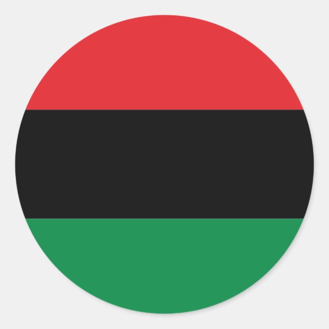 Sticker Rond Drapeau de l'UNIA panafricain rouge noir et vert (Devant)