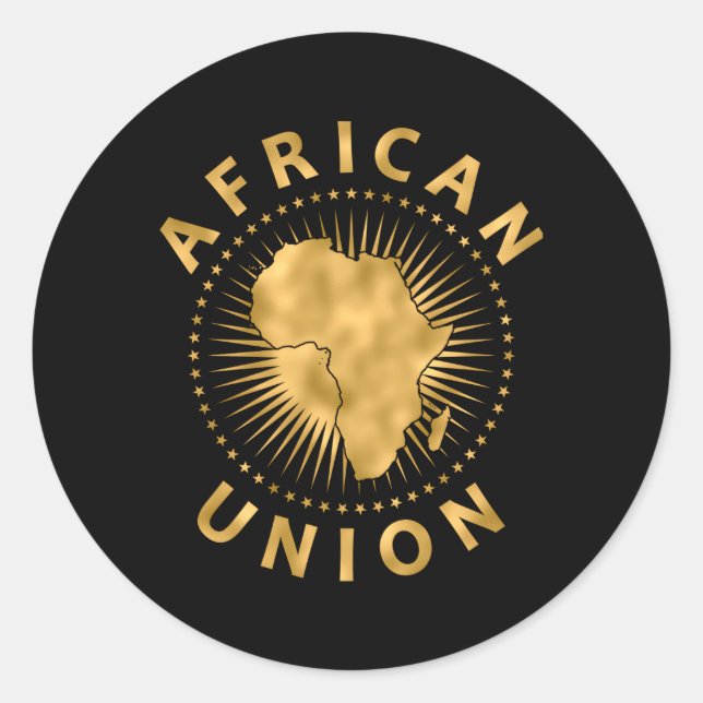 Sticker Rond Drapeau de l'Union africaine Afrique Anniversaire  (Devant)