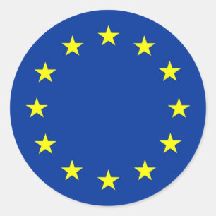 Sticker Rond drapeau de l'union européenne
