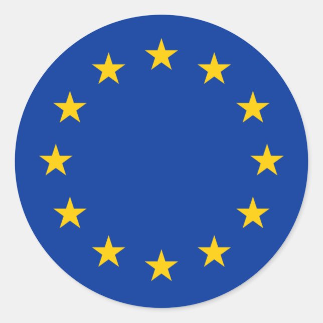 Sticker Rond Drapeau de l'Union européenne (Devant)