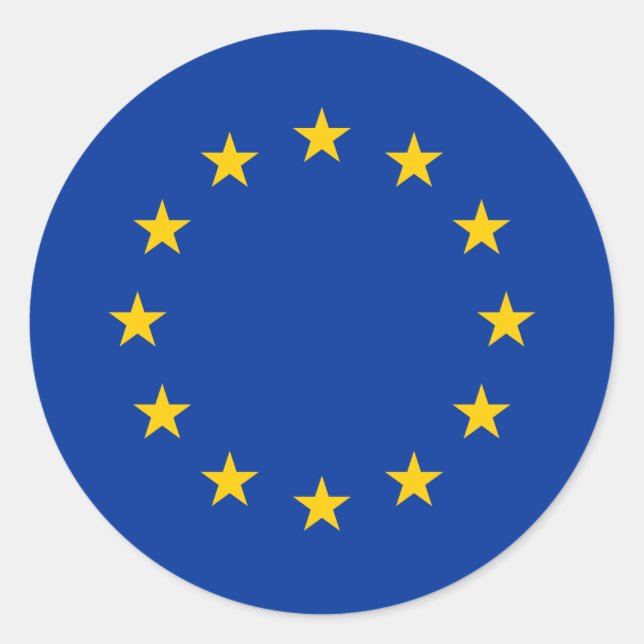 Sticker Rond Drapeau de l'Union européenne (UE) (Europe) (Devant)