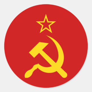 Sticker Rond Drapeau de l'URSS - Drapeau de l'Union soviétique