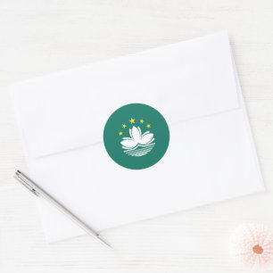 Sticker Rond Drapeau de Macao