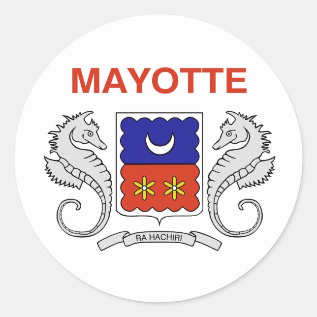 Sticker Rond Drapeau de Mayotte (Devant)