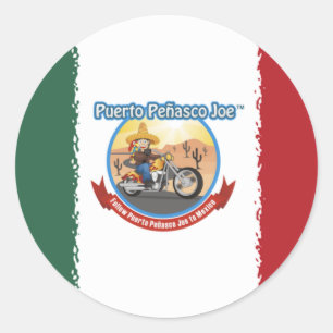 Sticker Rond Drapeau de Mexcian