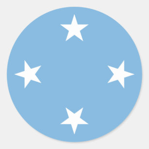 Sticker Rond Drapeau de Micronésie