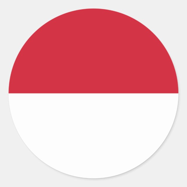 Sticker Rond Drapeau de Monaco (Devant)