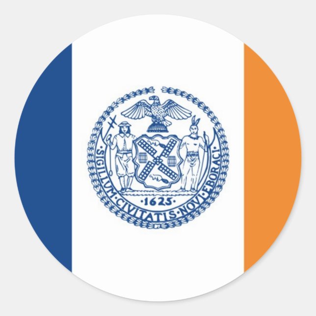 Sticker Rond drapeau de new york états-unis amérique pays (Devant)