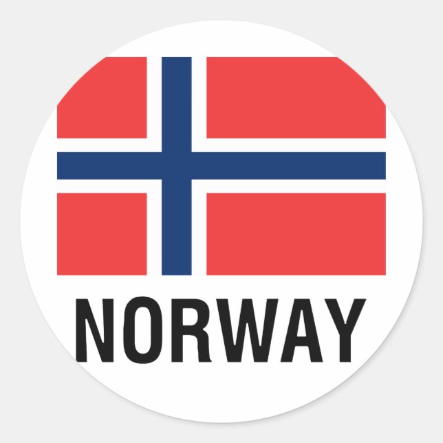 STICKER ROND DRAPEAU DE NORVÈGE (Devant)